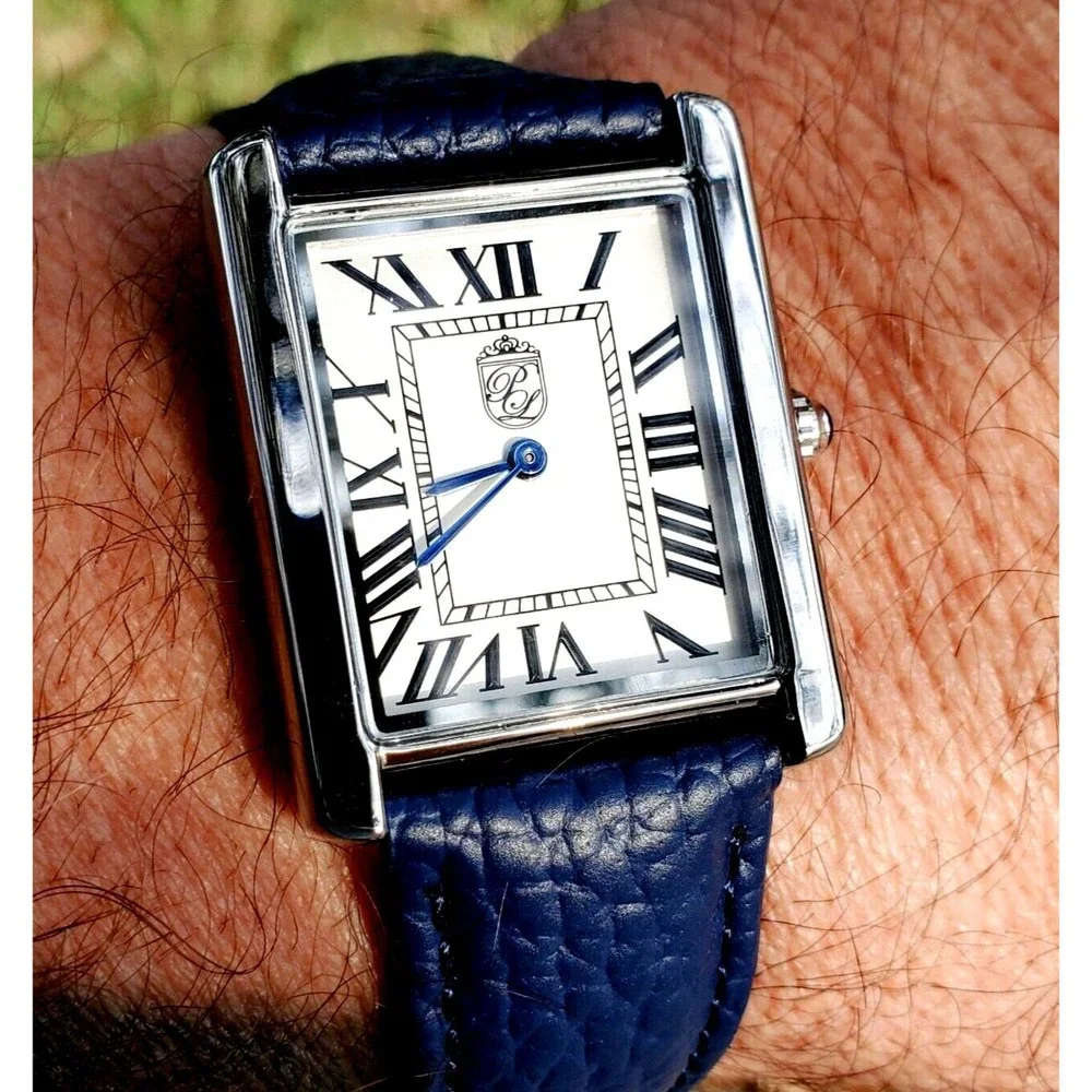 Pierre Lucerne 1888 Classic Swiss Inspired Vintage‎ Styling Mens Watch Blue Band